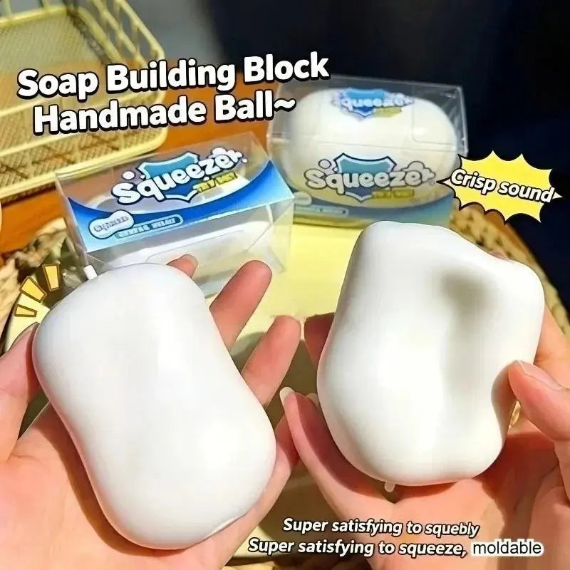 Soap Crunchy Ball Squishy Soap Stress Ball Office Fidgets Toy Crunchy Squeeze Ball Cute Desk Fidget round Blocks Filled ASMR anti Stress Toys for Adults Fidget Balls Birthday Gifts for Exam Week