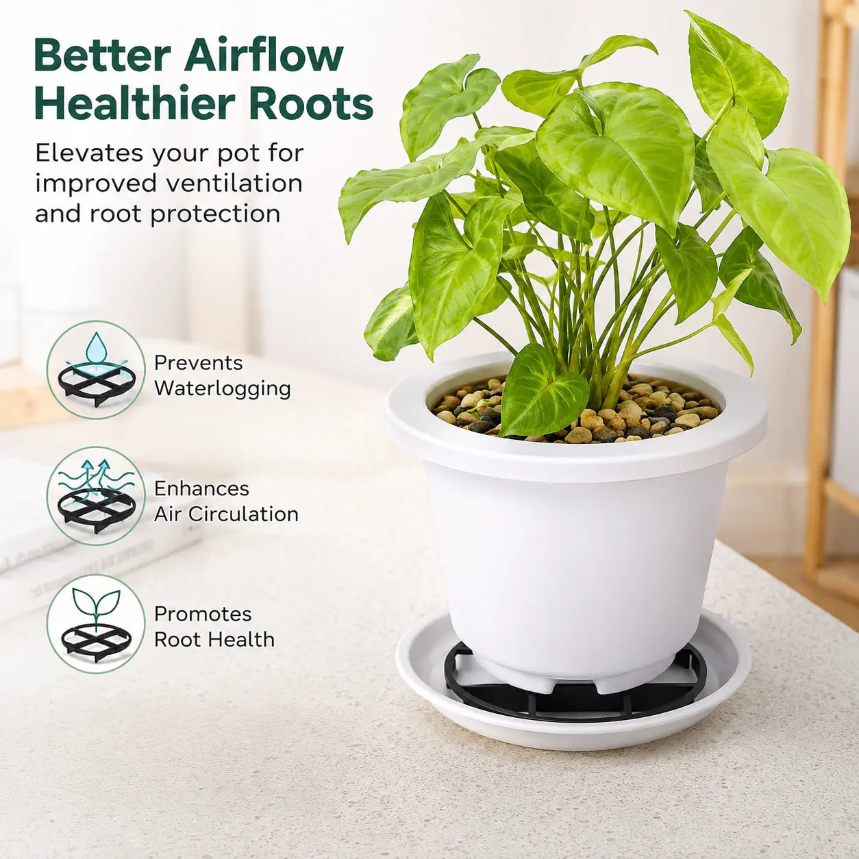 Thickened Breathable Plant Pot Riser Stand for Elevating Flower Pots and Preventing Standing Water in Home Gardening