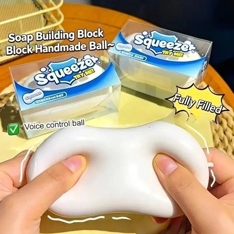 Soap Crunchy Ball Squishy Soap Stress Ball Office Fidgets Toy Crunchy Squeeze Ball Cute Desk Fidget round Blocks Filled ASMR anti Stress Toys for Adults Fidget Balls Birthday Gifts for Exam Week