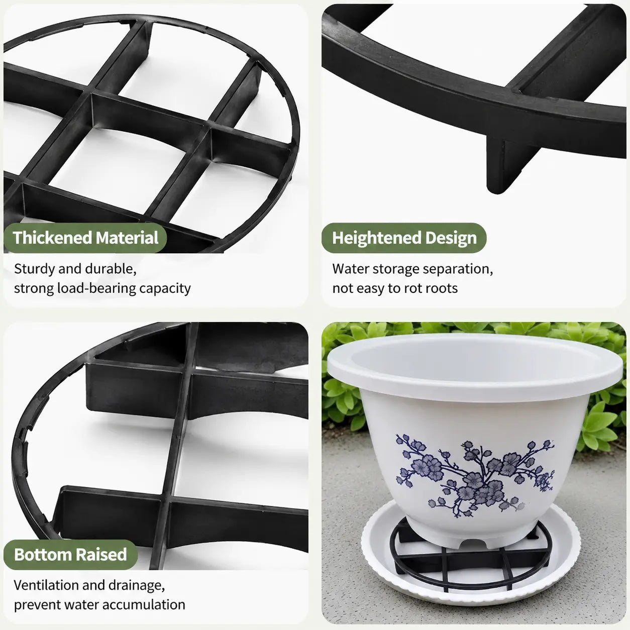 Thickened Breathable Plant Pot Riser Stand for Elevating Flower Pots and Preventing Standing Water in Home Gardening