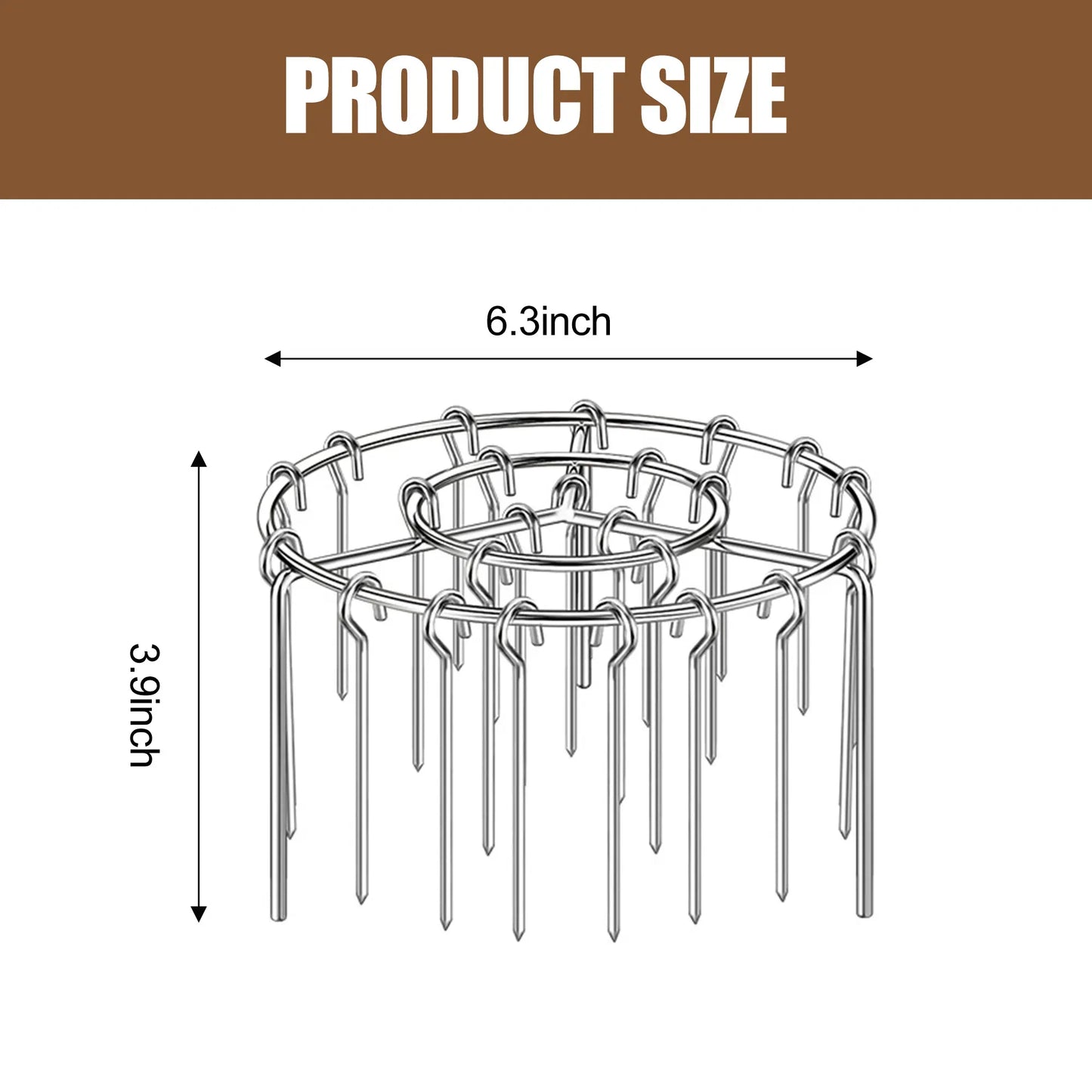 2 Counts Air Fryer Skewer Rack, round Grill with Stainless Steel, Flat Edges