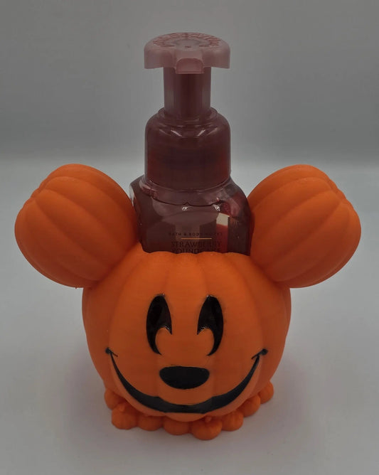 Pumpkin Mouse Soap Dispenser Holder – Halloween Bathroom Decor