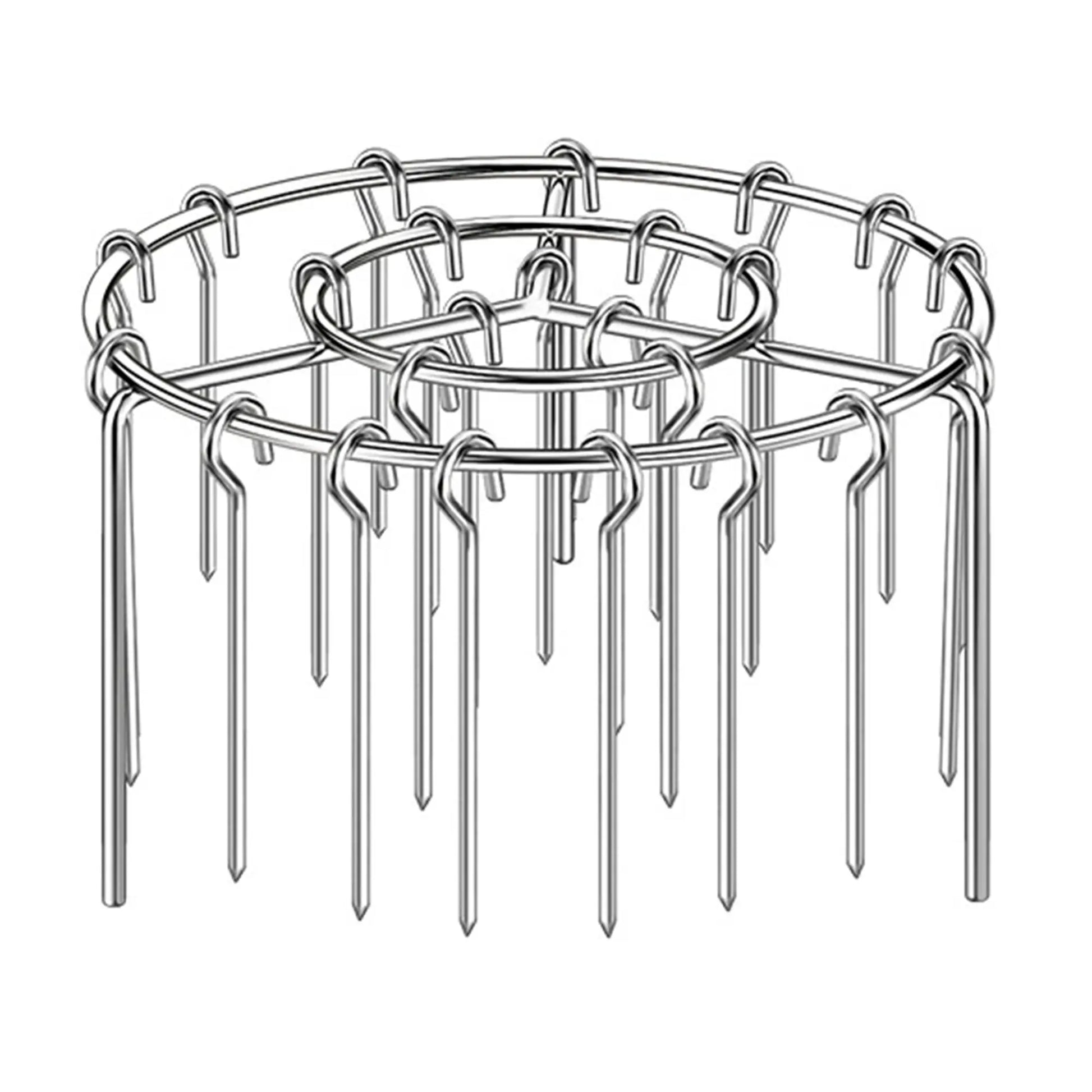 2 Counts Air Fryer Skewer Rack, round Grill with Stainless Steel, Flat Edges
