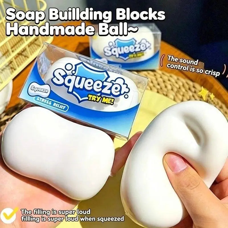 Soap Crunchy Ball Squishy Soap Stress Ball Office Fidgets Toy Crunchy Squeeze Ball Cute Desk Fidget round Blocks Filled ASMR anti Stress Toys for Adults Fidget Balls Birthday Gifts for Exam Week