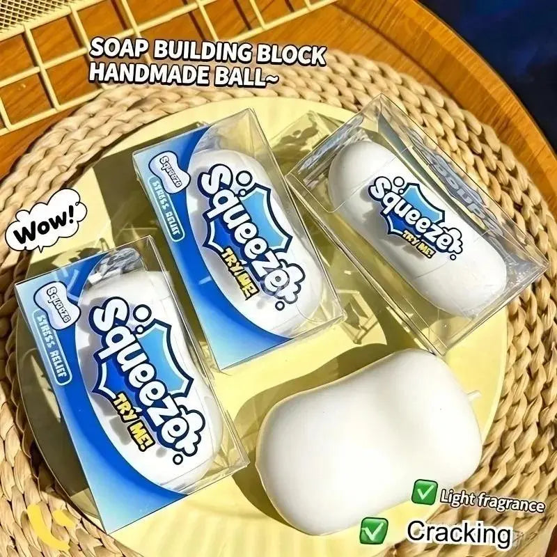 Soap Crunchy Ball Squishy Soap Stress Ball Office Fidgets Toy Crunchy Squeeze Ball Cute Desk Fidget round Blocks Filled ASMR anti Stress Toys for Adults Fidget Balls Birthday Gifts for Exam Week